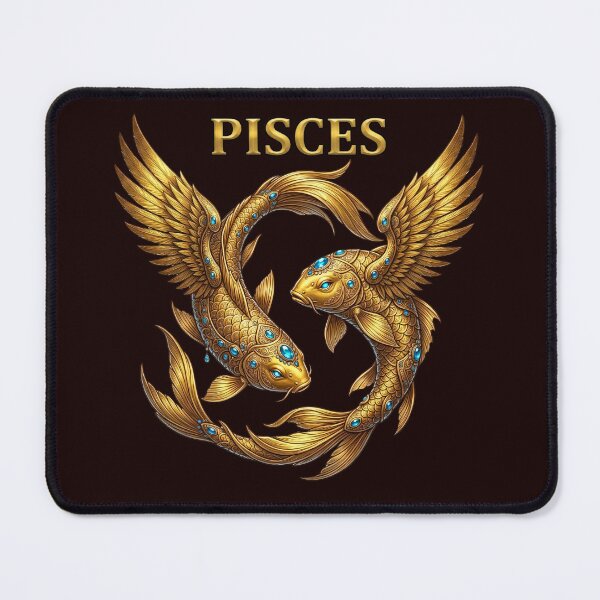 Item preview, Golden Pisces Zodiac Winged Fish Design designed and sold by Utopian-Magic.