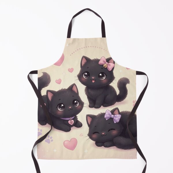 Item preview, Three Adorable Black Kittens with Bows and Hearts designed and sold by Pioneer Spirit Market.