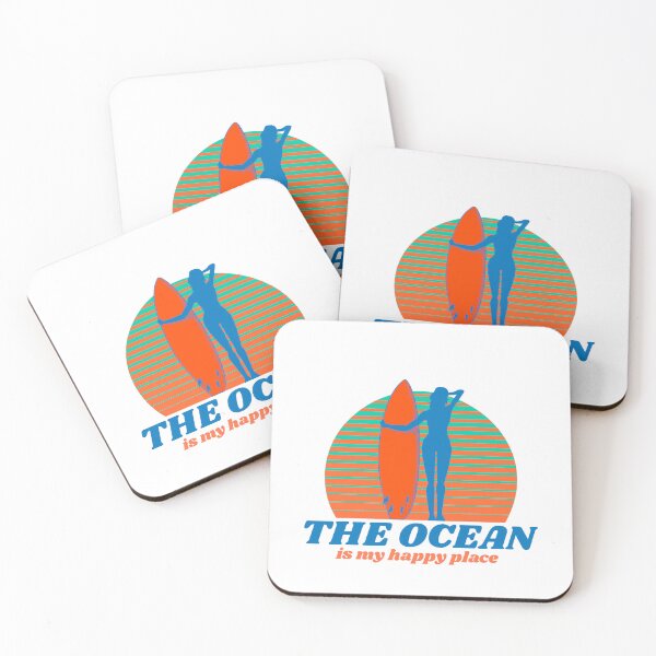Item preview, The Ocean is My Happy Place - retro female surfer designed and sold by The Sporty Nerd.