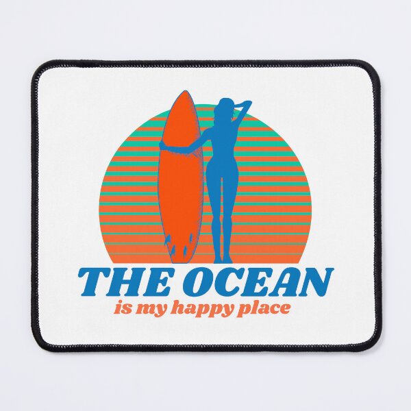 Item preview, The Ocean is My Happy Place - retro female surfer designed and sold by The Sporty Nerd.