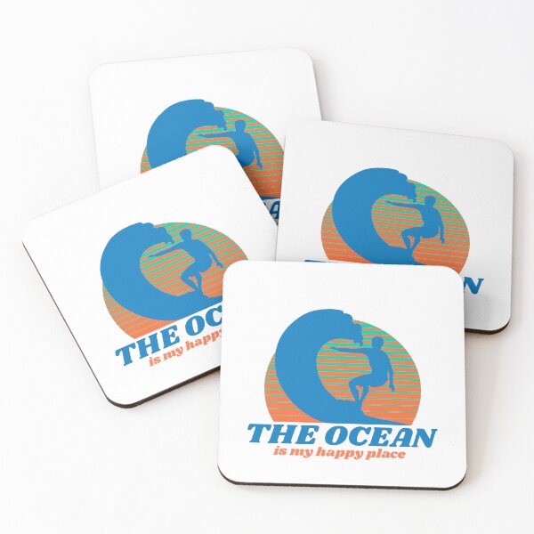 Item preview, The Ocean is My Happy Place - retro surfing beach lover designed and sold by The Sporty Nerd.