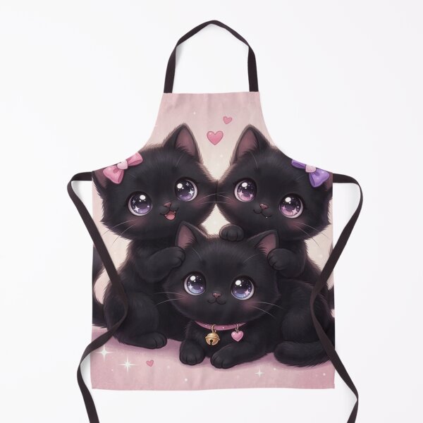 Item preview, Three Cuddling Black Kittens with Bows on Pink Background designed and sold by Pioneer Spirit Market.