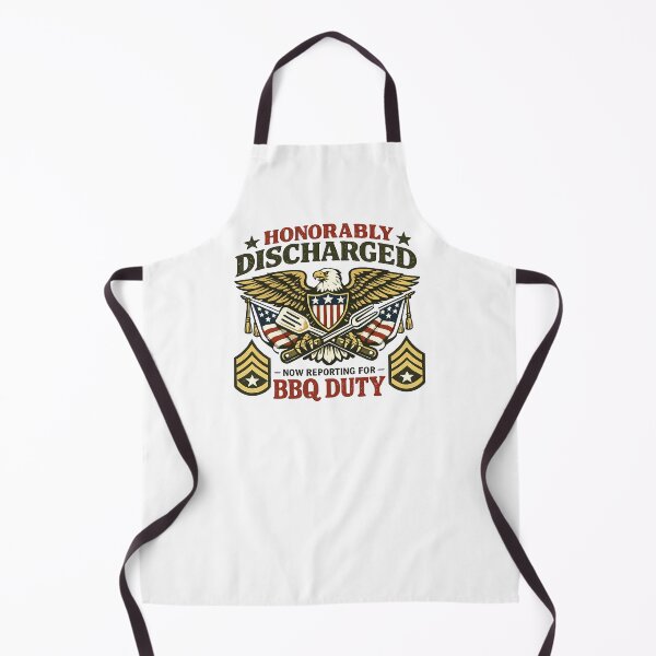 Item preview, Honorably Discharged Now Reporting For BBQ Duty Veteran Shirt designed and sold by Mikoff04-arts.