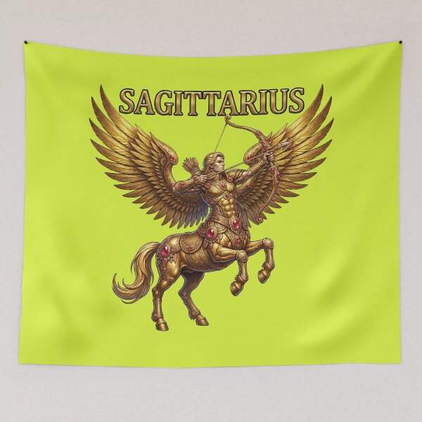 Item preview, Golden Sagittarius Zodiac Winged Centaur Archer Design designed and sold by Utopian-Magic.