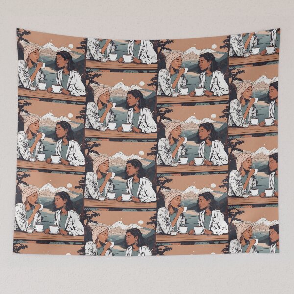 Item preview, Cozy Couple Love Illustration Design designed and sold by MMV2612.