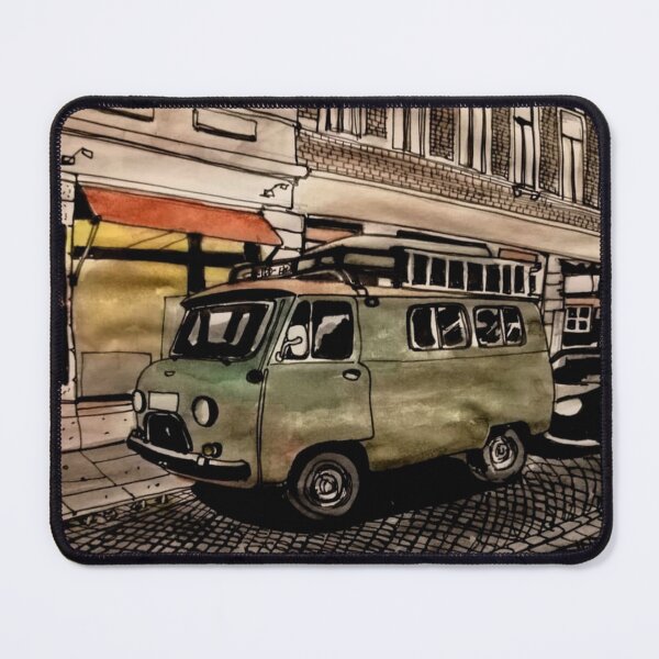 Artikelvorschau, UAZ 469 in Dresden Neustadt – Olive Green Vintage Off-Road Urban Sketch entworfen und verkauft von UMA Urban Sketch.