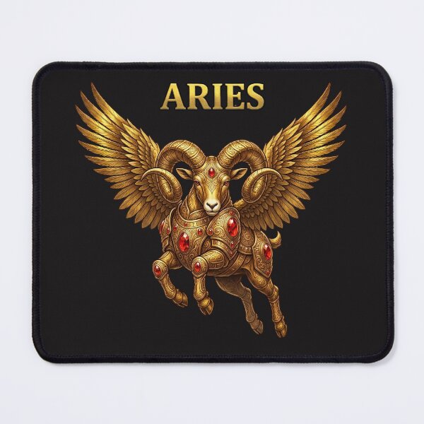 Item preview, Golden Aries Zodiac Winged Ram Design designed and sold by Utopian-Magic.