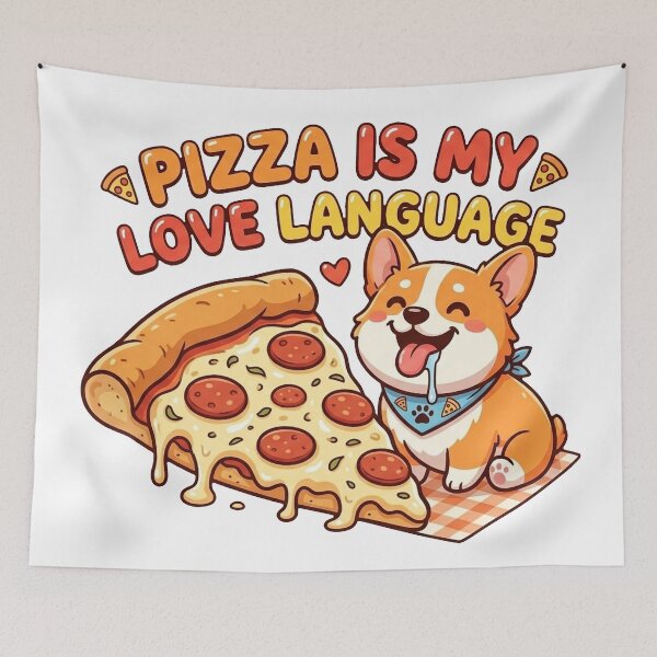 Item preview, Funny Corgi Pizza Is My Love Language Shirt, Cute Corgi Pizza Tee, Corgi Food Lover Gift designed and sold by Wearable Canvas...