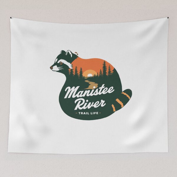 Item preview, Manistee River Trail Life Raccoon Michigan Outdoors Hiking Camping designed and sold by Simsimah26Parks.