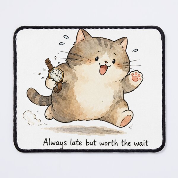 Item preview, Always Late Running Cat Watercolor designed and sold by Gilmelo87.