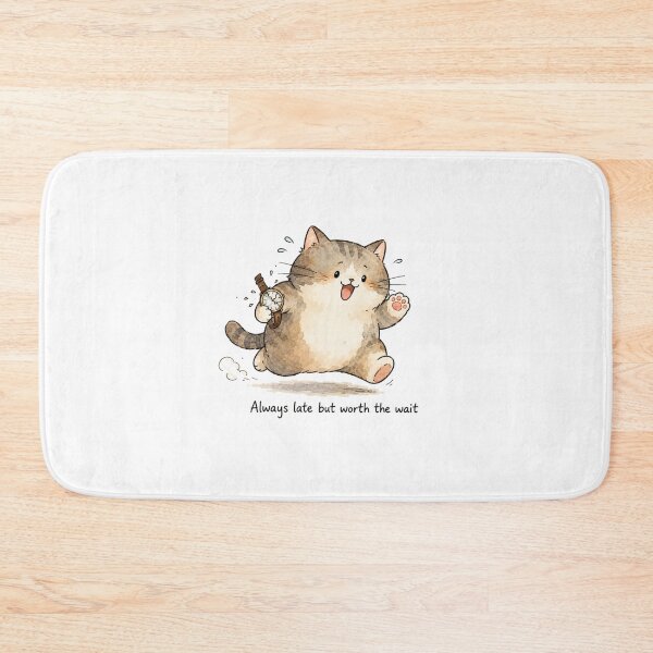 Item preview, Always Late Running Cat Watercolor designed and sold by Gilmelo87.