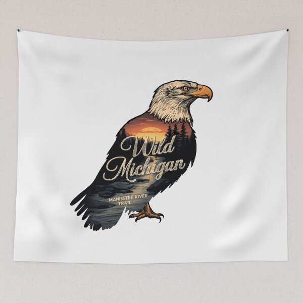 Item preview, Wild Michigan Manistee River Trail Eagle Nature Hiking State Pride designed and sold by Simsimah26Parks.