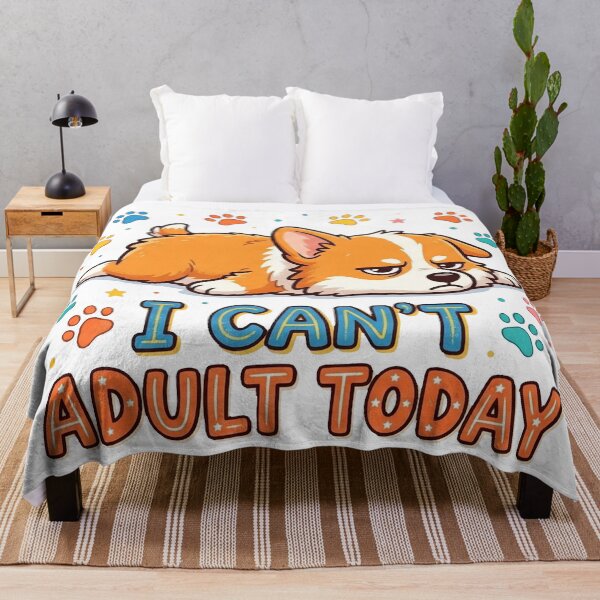 Item preview, Funny Corgi I Can't Adult Today Shirt, Lazy Corgi Humor Tee, Cute Corgi Gift for Corgi Lovers designed and sold by Wearable Canvas...