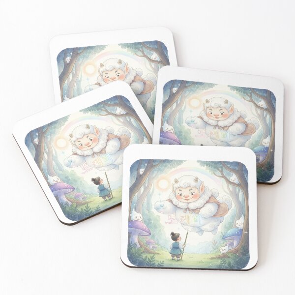 Item preview, Japanese forest spirit teaching hiragana whimsical watercolor language gift designed and sold by language-des.