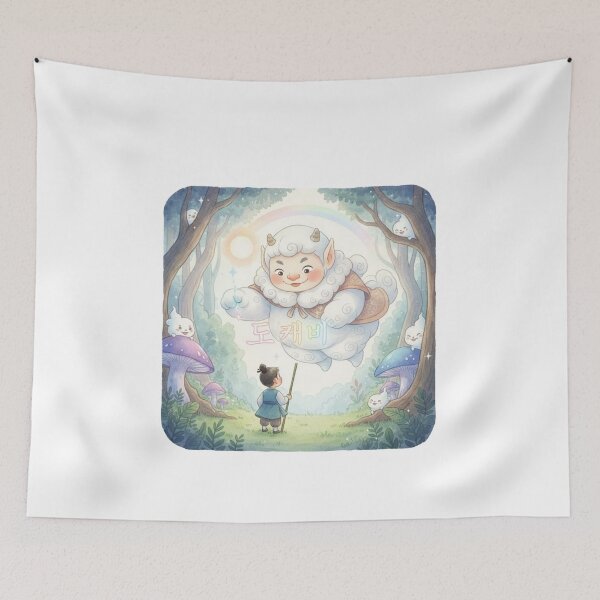 Item preview, Japanese forest spirit teaching hiragana whimsical watercolor language gift designed and sold by language-des.