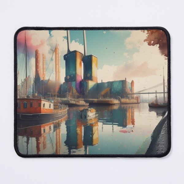 Item preview, Colorful Battersea Power Station London Cityscape Watercolor designed and sold by UmSkelig834.
