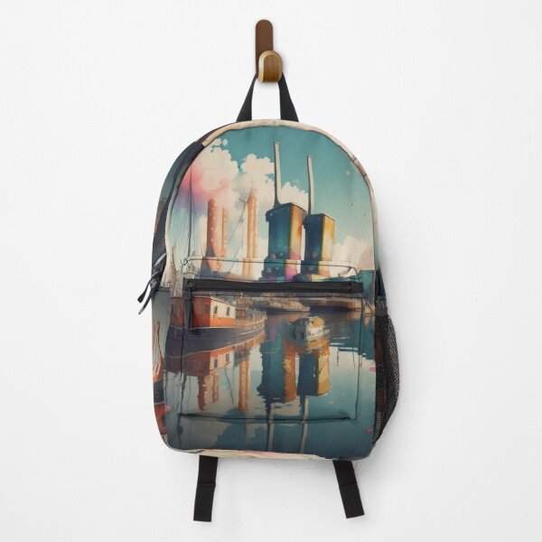Item preview, Colorful Battersea Power Station London Cityscape Watercolor designed and sold by UmSkelig834.