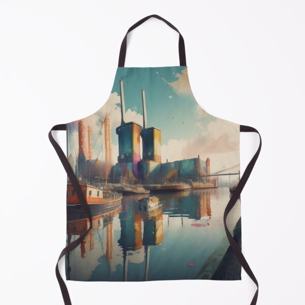 Item preview, Colorful Battersea Power Station London Cityscape Watercolor designed and sold by UmSkelig834.