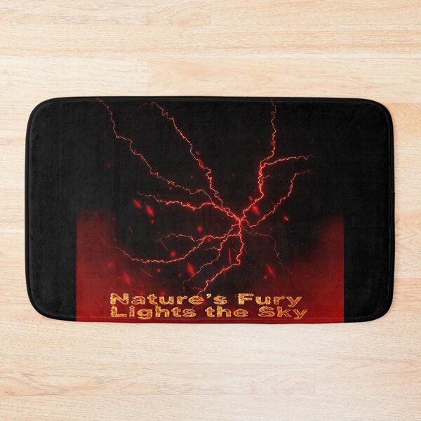 Item preview, Nature's Fury Lights the Sky – Red Lightning Storm Nature Art designed and sold by DervoTeck2767.