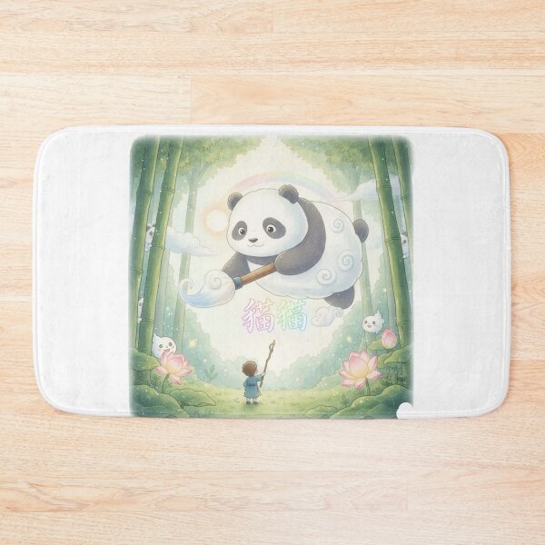 Item preview, Chinese panda spirit teaching hanzi whimsical watercolor bamboo forest gift designed and sold by language-des.