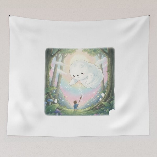 Item preview, Korean forest spirit teaching hangul whimsical watercolor folklore gift designed and sold by language-des.