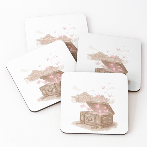 Item preview, Korean travel trunk words paper stars language wanderlust vintage art gift designed and sold by language-des.