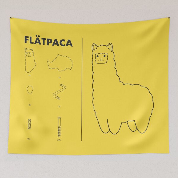 Item preview, Flatpaca flat pack Alpaca - Yellow designed and sold by animinimal.