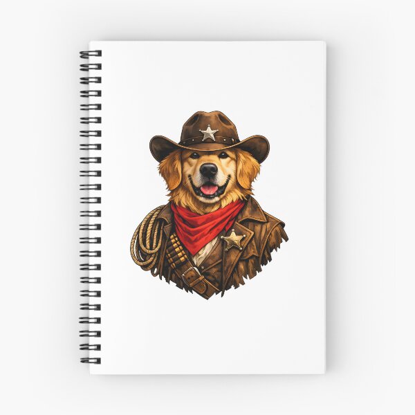 Item preview, Golden Retriever Cowboy – Premium Wild West Dog Illustration designed and sold by builtforyou.