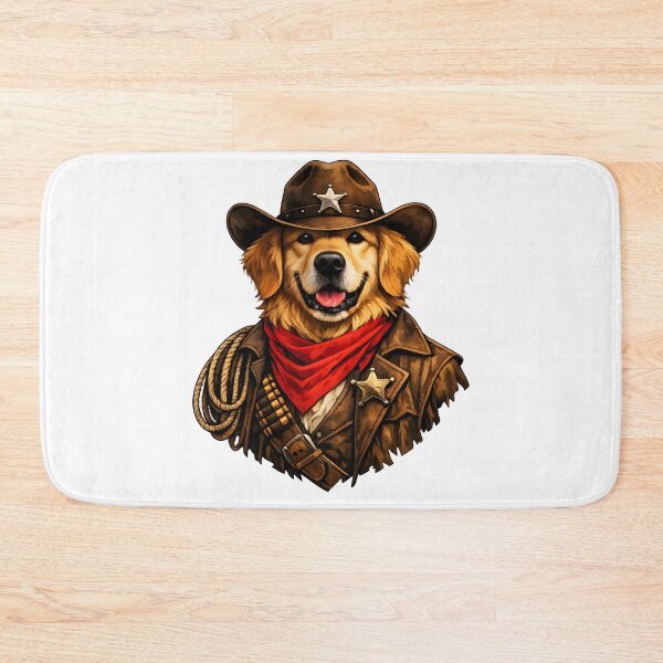 Item preview, Golden Retriever Cowboy – Premium Wild West Dog Illustration designed and sold by builtforyou.