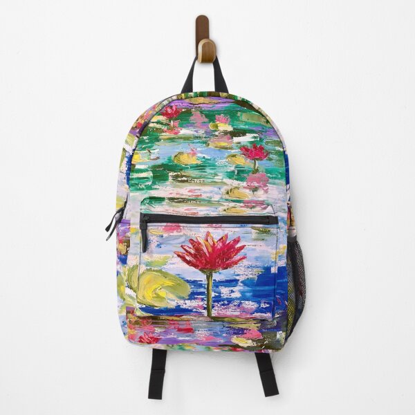 Item preview, PINK LOTUS WATER GARDEN | Impressionism Style | Soft Floral Landscape ART | Oil Painting designed and sold by BlueberrySwan.