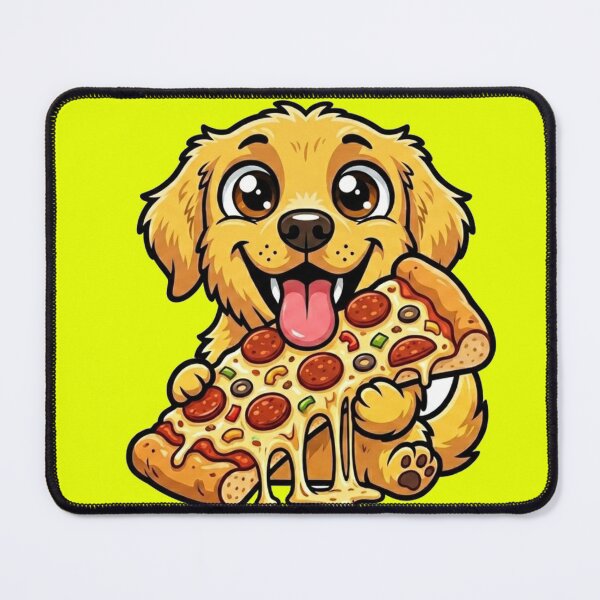 Item preview, Cute Golden Retriever Eating Pizza Cartoon Dog Merch designed and sold by Wild Horizon Studio.