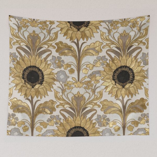 Item preview, Elegant Gold Floral Medallion Damask Pattern designed and sold by IntelliMindDesigns.