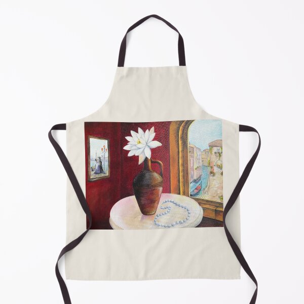 Item preview, VENICE WINDOW VIEW | White Lily Oil Painting | Italian Canal Art | Aesthetic Room Decor designed and sold by BlueberrySwan.