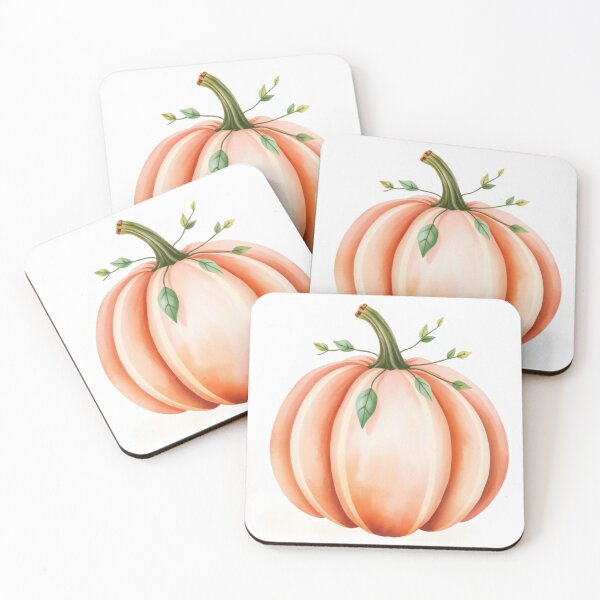 Item preview, Minimalist Watercolor Soft Peach Pumpkin Art designed and sold by Vida e Arte.