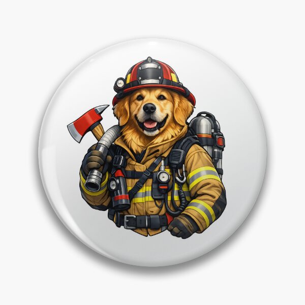 Item preview, Heroic Golden Retriever Firefighter Premium Illustration designed and sold by builtforyou.