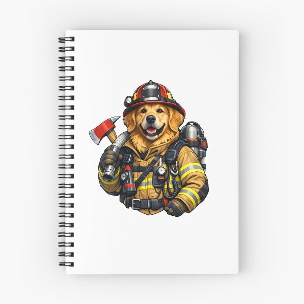 Item preview, Heroic Golden Retriever Firefighter Premium Illustration designed and sold by builtforyou.