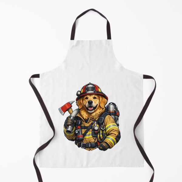 Item preview, Heroic Golden Retriever Firefighter Premium Illustration designed and sold by builtforyou.