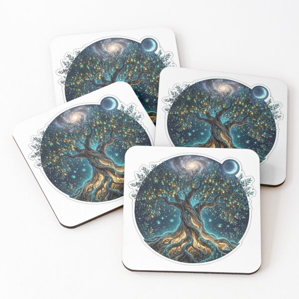 Item preview, Cosmic Olive Tree of Life Galaxy Celestial Fantasy Sticker designed and sold by Fatomfatom.