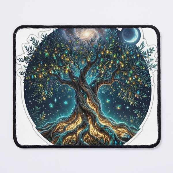 Item preview, Cosmic Olive Tree of Life Galaxy Celestial Fantasy Sticker designed and sold by Fatomfatom.
