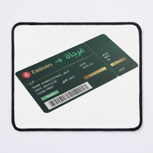 Item preview, Arabic boarding pass fluency language learner travel document art gift designed and sold by language-des.