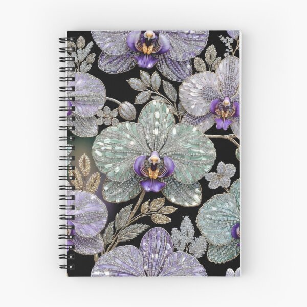 Item preview, Elegant Dark Purple Orchid Floral Pattern designed and sold by IntelliMindDesigns.
