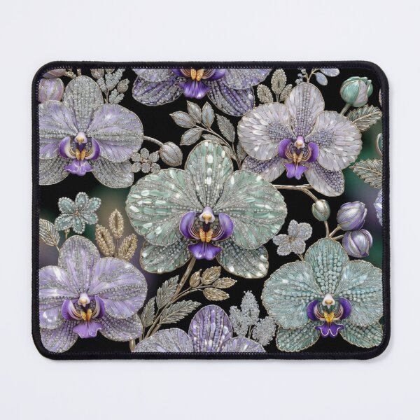 Item preview, Elegant Dark Purple Orchid Floral Pattern designed and sold by IntelliMindDesigns.