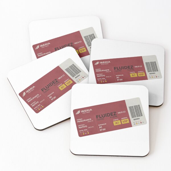 Item preview, Spanish boarding pass fluency DELE language learner travel art gift designed and sold by language-des.