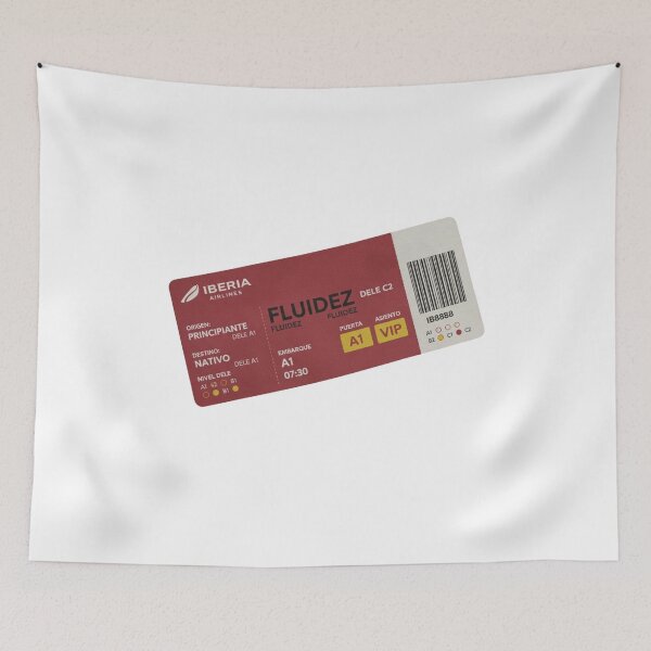 Item preview, Spanish boarding pass fluency DELE language learner travel art gift designed and sold by language-des.