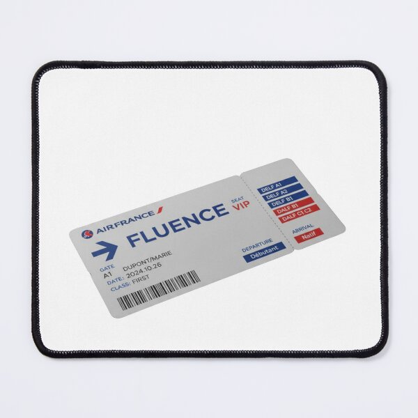 Item preview, French boarding pass fluency DELF DALF language learner travel art gift designed and sold by language-des.