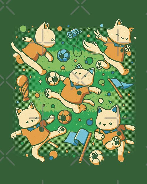Item preview, Soccer Cats Dancing designed and sold by Tobe Fonseca®.