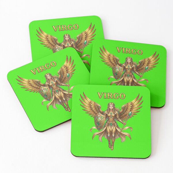 Item preview, Golden Virgo Zodiac Winged Angel Design designed and sold by Utopian-Magic.