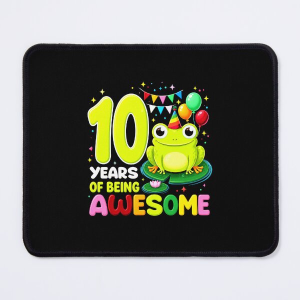 Item preview, 10 Years Of Being Awesome Cute Frog Birthday Party Design designed and sold by MiALopezArt.