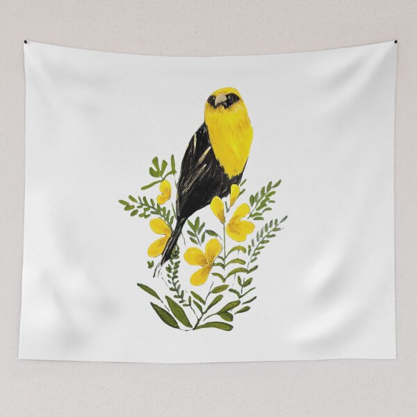Item preview, Yellow Headed Blackbird and Wildflowers Painting designed and sold by ArtistsAtticWI.