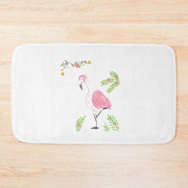 Item preview, Cute Pink Flamingo Floral Design designed and sold by Emianartstudio.